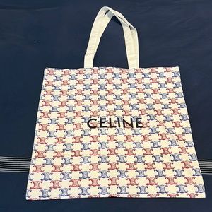 Authentic Celine logo cotton tote